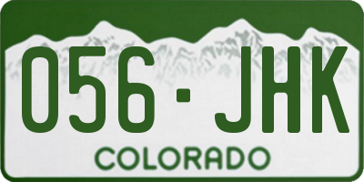 CO license plate 056JHK