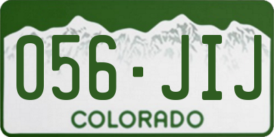CO license plate 056JIJ