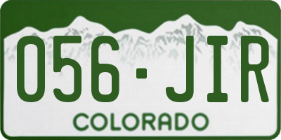 CO license plate 056JIR