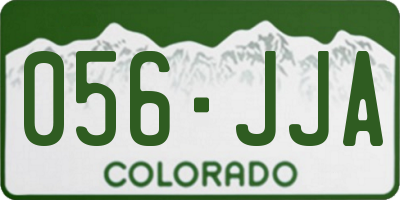 CO license plate 056JJA