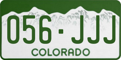 CO license plate 056JJJ