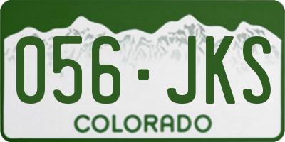 CO license plate 056JKS