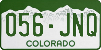 CO license plate 056JNQ