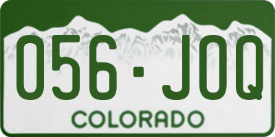 CO license plate 056JOQ