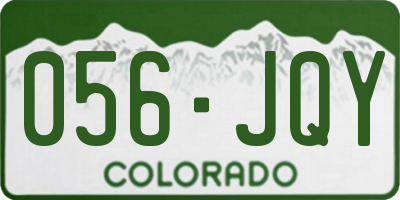 CO license plate 056JQY