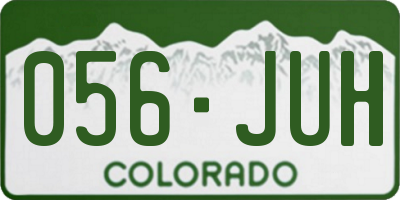 CO license plate 056JUH