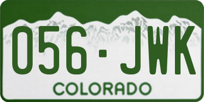CO license plate 056JWK