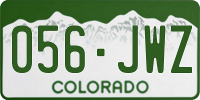 CO license plate 056JWZ