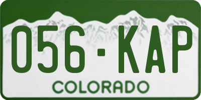 CO license plate 056KAP