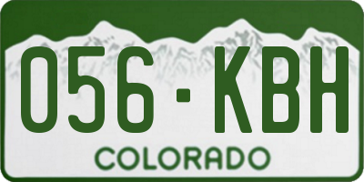 CO license plate 056KBH