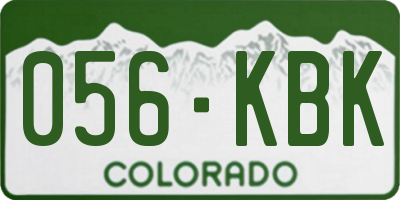 CO license plate 056KBK