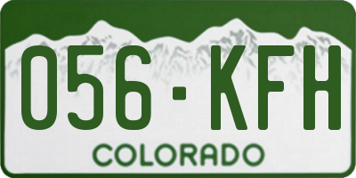 CO license plate 056KFH