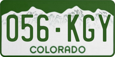 CO license plate 056KGY