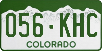 CO license plate 056KHC