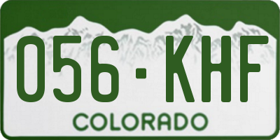 CO license plate 056KHF