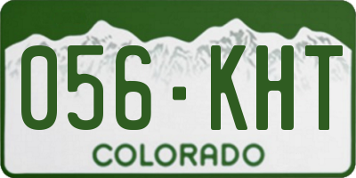 CO license plate 056KHT