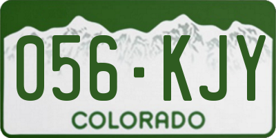 CO license plate 056KJY