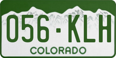 CO license plate 056KLH