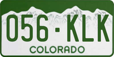 CO license plate 056KLK