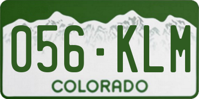 CO license plate 056KLM
