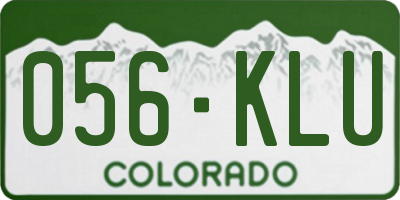CO license plate 056KLU