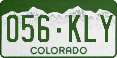 CO license plate 056KLY