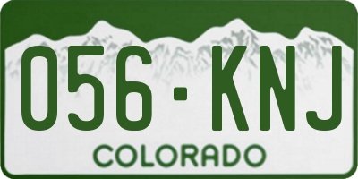 CO license plate 056KNJ