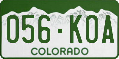 CO license plate 056KOA
