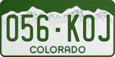 CO license plate 056KOJ