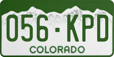 CO license plate 056KPD