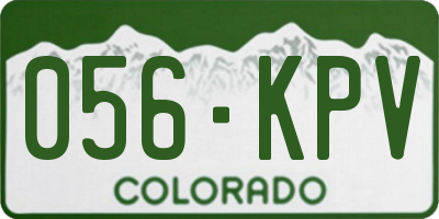 CO license plate 056KPV