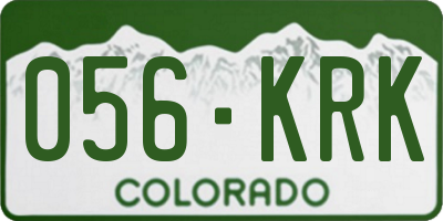 CO license plate 056KRK