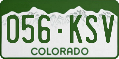 CO license plate 056KSV
