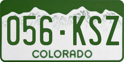 CO license plate 056KSZ