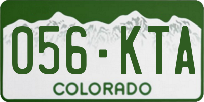 CO license plate 056KTA