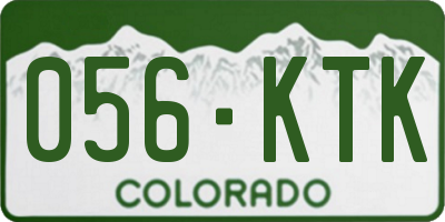 CO license plate 056KTK