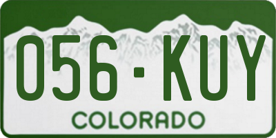 CO license plate 056KUY