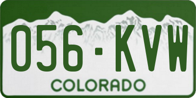 CO license plate 056KVW