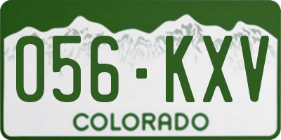 CO license plate 056KXV