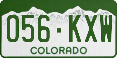 CO license plate 056KXW