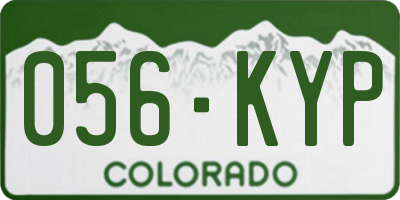 CO license plate 056KYP