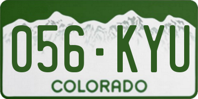 CO license plate 056KYU