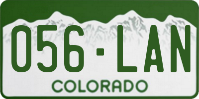 CO license plate 056LAN