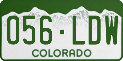 CO license plate 056LDW