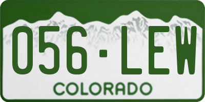 CO license plate 056LEW