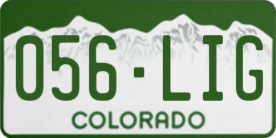 CO license plate 056LIG