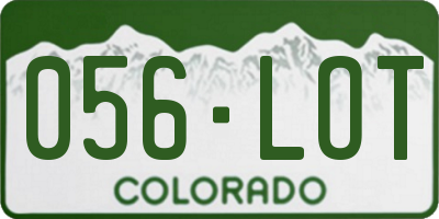 CO license plate 056LOT