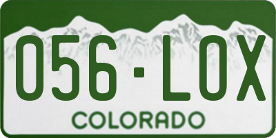 CO license plate 056LOX