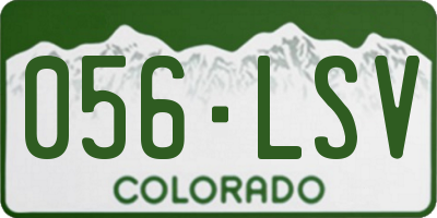 CO license plate 056LSV