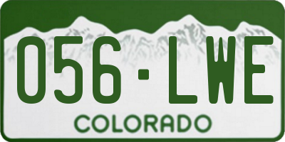 CO license plate 056LWE